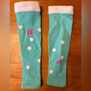 ProCompression Running Calf Sleeves L XL polka dot mint white hot pink